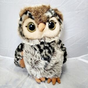 Adventure Planet 8" Leopard Print Owl Plush Stuffed Animal Realistic Soft Toy